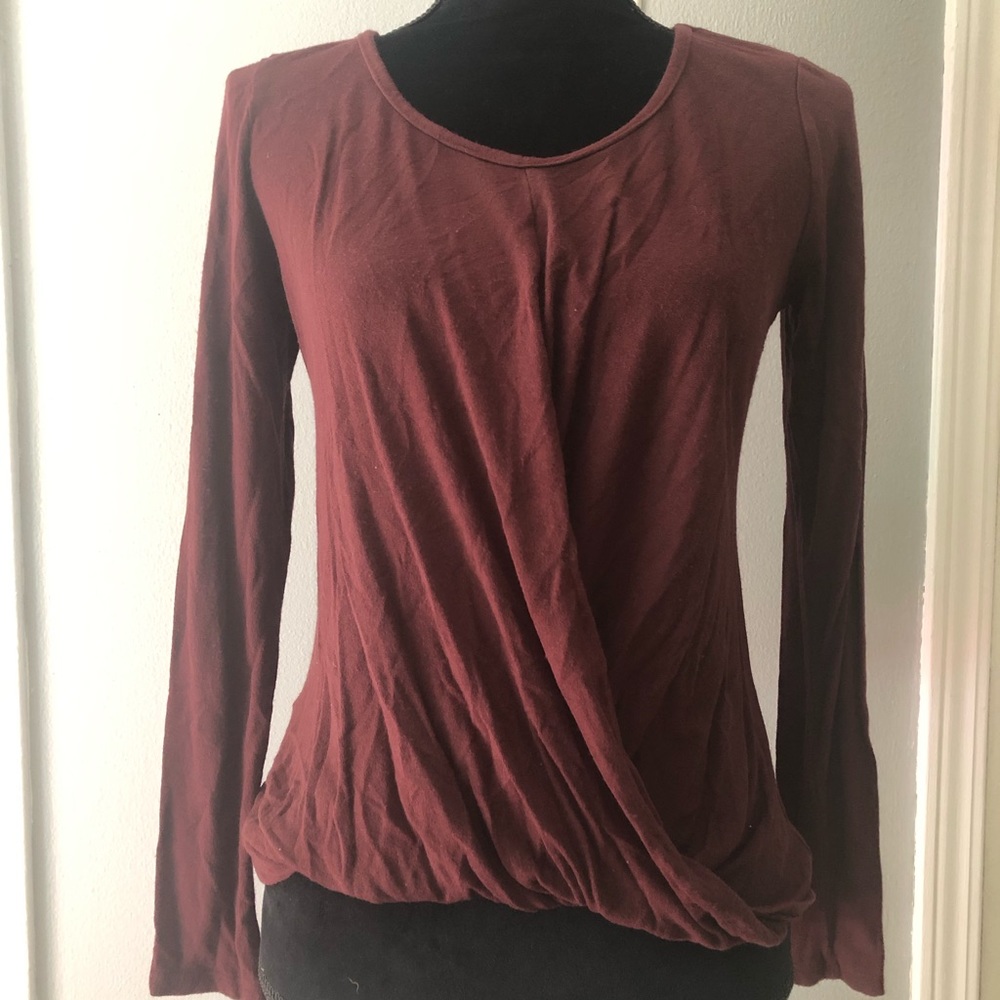 Plum colored long sleeve top